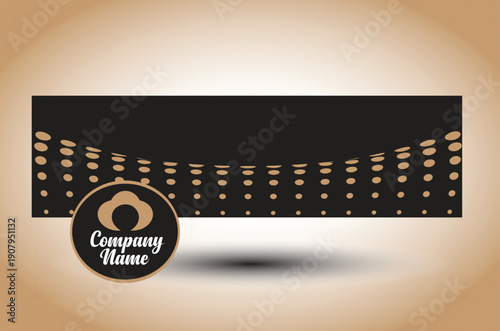 Dynamic equalizer graphic with abstract sound waves and a circular placeholder for a company logo and name ideal for music events audio technology or digital branding on social