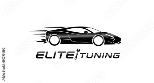 Racing Car Elite Tuning Logo Design.