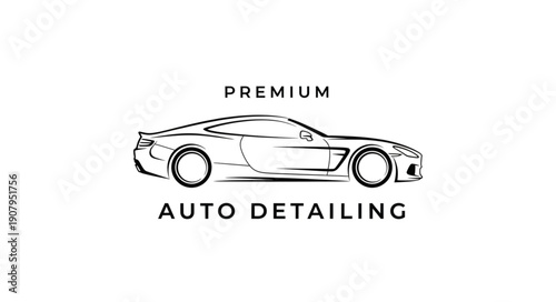 Premium Auto Detailing Car Illustration.