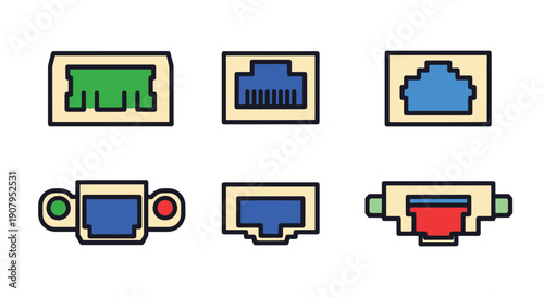 Ethernet Port Line art creative concept