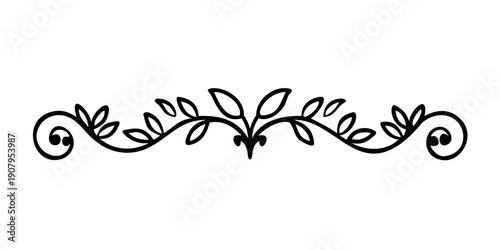 Intricate black and white floral design with symmetrical patterns and swirls