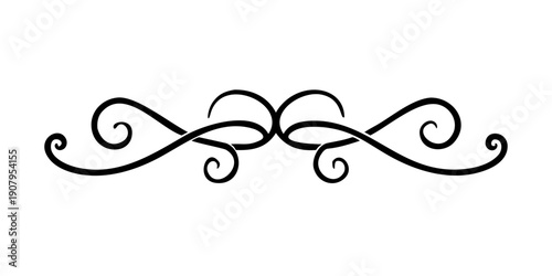 Intricate black and white decorative swirls with symmetrical patterns