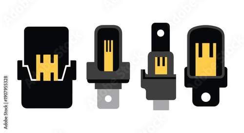 Fuse Holder Line art vector set