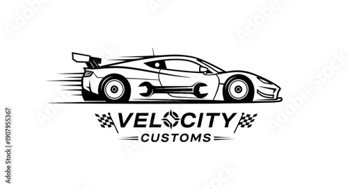 Racing Car Logo Design Illustration.