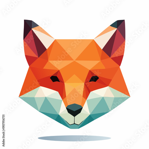 Geometric Fox Head Design - Low Poly Art Illustration