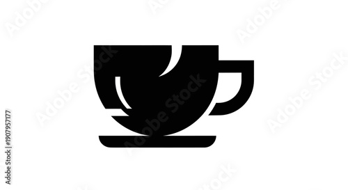 Black and white coffee cup silhouette