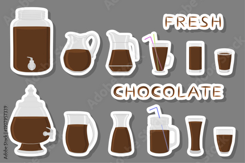 big kit different types glassware, chocolate jugs various size