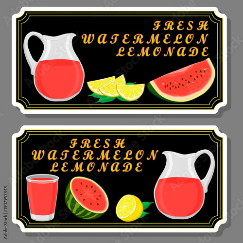 Tasty watermelon lemonade in glass jug