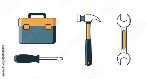 Home Toolbox Line vector art