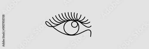 Continuous line eyelash extension emblem – Perfect for beauty salons.