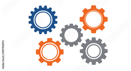 Gear Line art vector color modern style