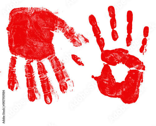 Wallpaper Mural Bloody handprints, transparent background. Red. Torontodigital.ca