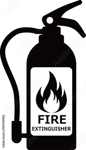消火器　アイコン　黒
