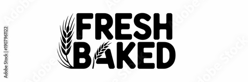 Hand-lettered bakery text icon - Great for bread labels, social media branding for bakers, or kitchen wall art.