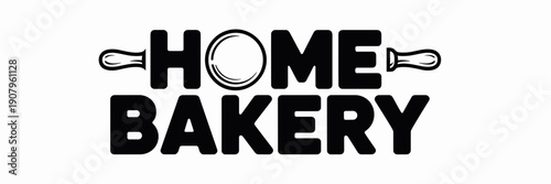 Typographic bakery emblem vector - Ideal for professional bakeries, cookie shop branding, or culinary websites.