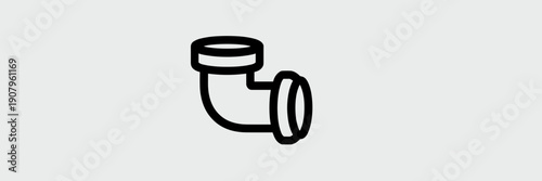 T-shaped pipe fitting illustration - Ideal for hardware store ads.