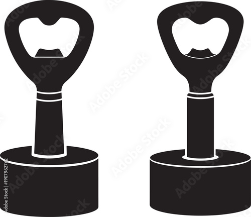 Silhouette of bottle opener beer cap remover tool