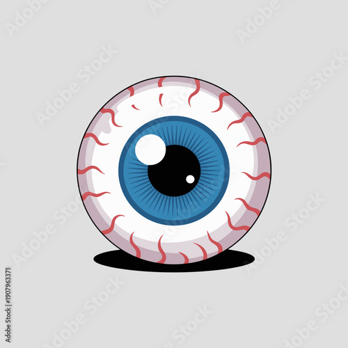 Eerie blue eyeball gummy candy vector illustration – Suitable for Halloween party favors or spooky product labeling.