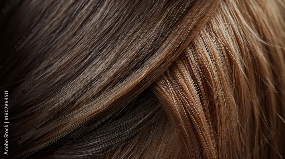 Fototapeta premium A close-up of a woman split ends before and after a deep conditioning treatment, high-resolution details
