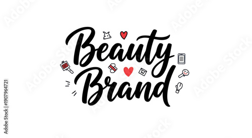 Beauty brand logo in bold calligraphic style