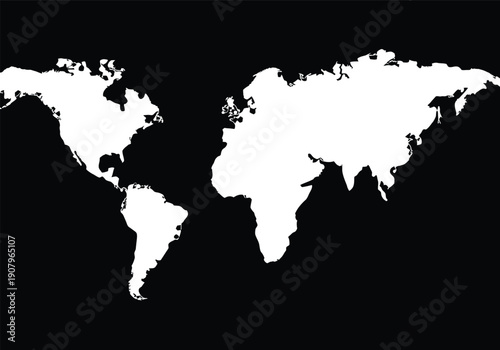 Global World Map Silhouette International Business Travel with vector illustration