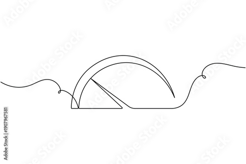 Speedometer sign icon continuous one line drawing on white background minimalist performance meter symbol outline vector illustration