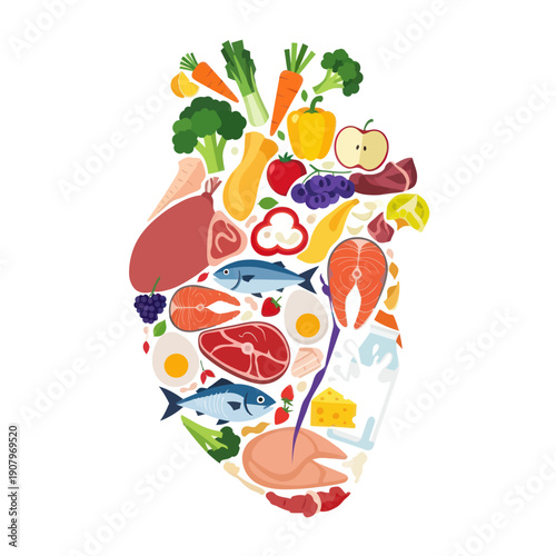 Assorted Food Items in Human Silhouette.