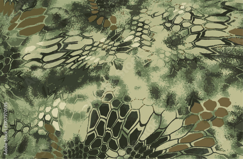 Tactical Camouflage Pattern Background - Military Snake Skin Masking Texture for Hunting and Outdoors