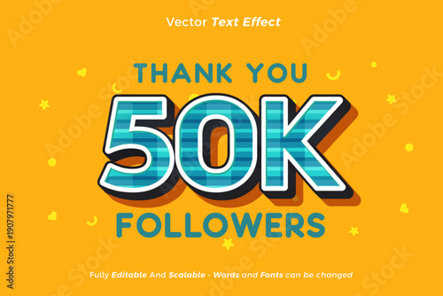 50000 social media followers celebration design with vintage text effects