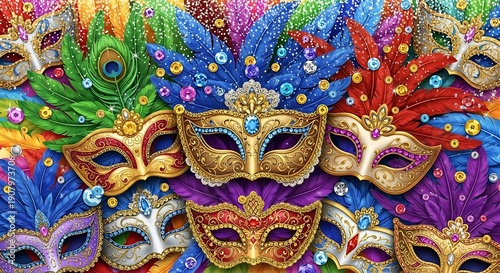 Vibrant Masks and Feathers for Carnival 2.