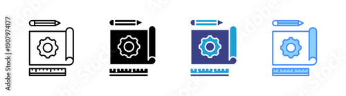 Design Tools icon set multiple style collection