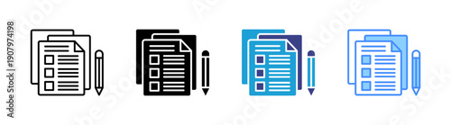 Form icon set multiple style collection