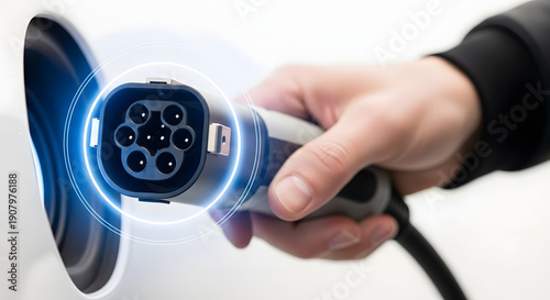 Electic Car charger cabel holding  on hand