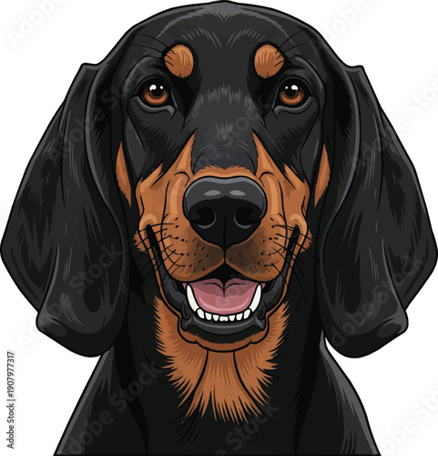 Slovensky Kopov Dog smiling happy face closeup headshot portrait