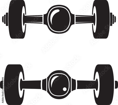Car axle silhouette flat vector icon isolated