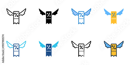 Tax Exemption icons set multiple style collection. Editable stroke 
