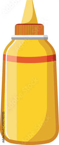 Mustard bottle vector ,white background