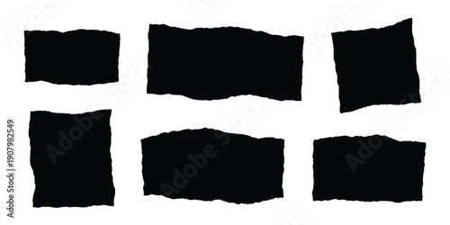 set of torn and ripped paper sheets with vintage grunge texture