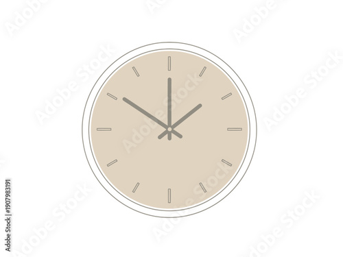 Free Download Minimalist analog clock face with light brown dial and dark grey hands showing 1000 - GFXLoad