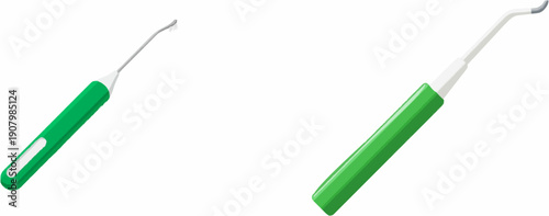 Vibrant Green Dental Pick - A symbol of oral hygiene and health