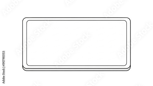 A simple rectangular frame is viewed directly from the front with clean lines and minimalist design.