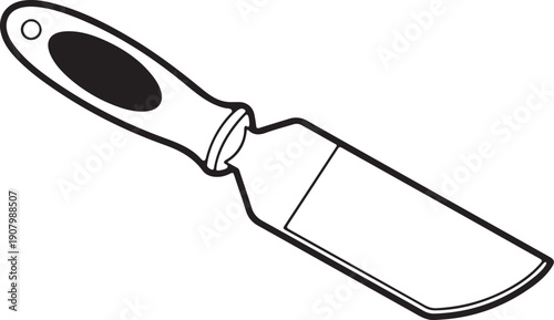 A small metal tool with a handle and a flat blade