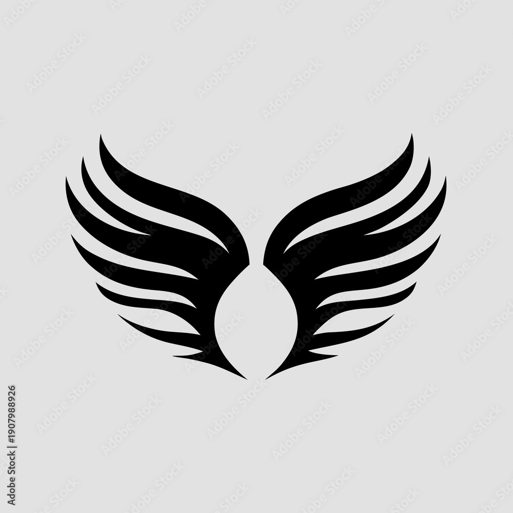 Obraz premium A black and white image of a pair of wings