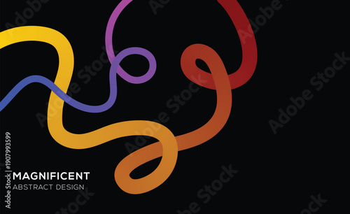 Vibrant neon light trails on black background