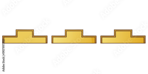 Set of three golden winners podiums, vector