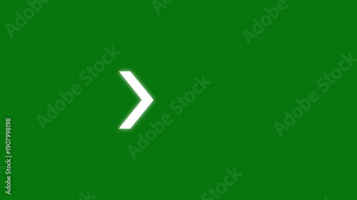 Right-directional arrow loop animation. Abstract directional arrow loading bar animation on green screen background. Animated traffic directional arrows sign.