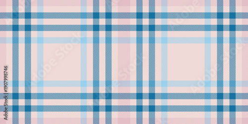 Soft fabric texture pattern, scarf vector check seamless. Damask tartan background textile plaid in light and cyan colors.
