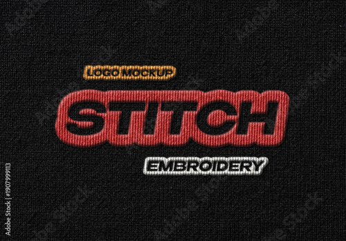 Embroidery Label Effect Mockup