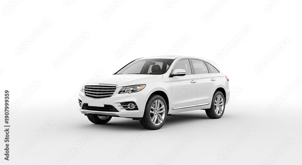 Fototapeta premium White isolated car 2