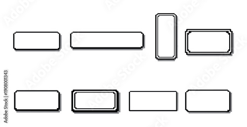 Retro pixel art rectangles in monochrome design